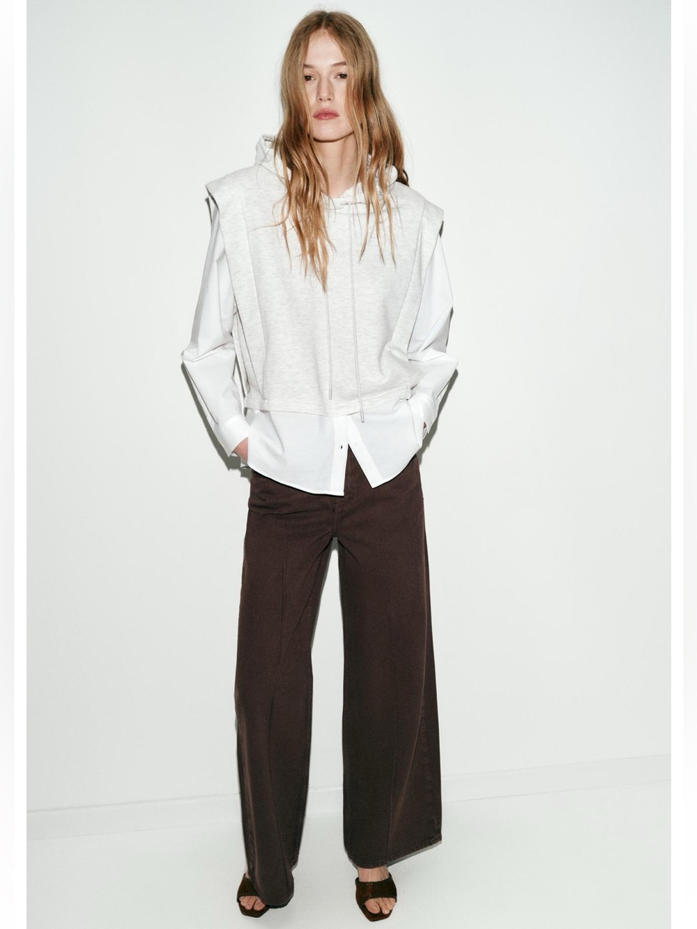 ZARA HOODED SWEATSHIRT SHIRT
